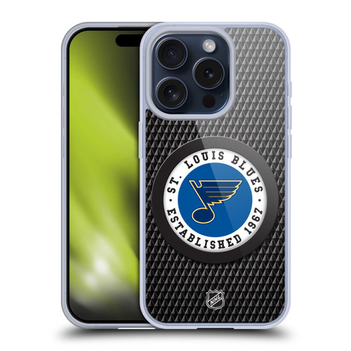 NHL St Louis Blues Puck Texture Soft Gel Case for Apple iPhone 15 Pro NHL St Louis Blues Puck Texture Soft Gel Case for Apple iPhone 15 Pro