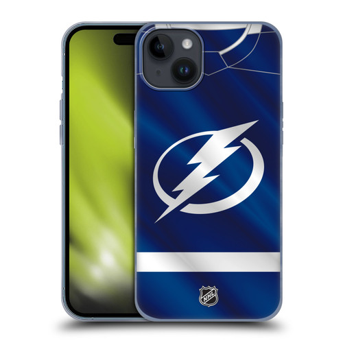 NHL Tampa Bay Lightning Jersey Soft Gel Case for Apple iPhone 15 Plus
