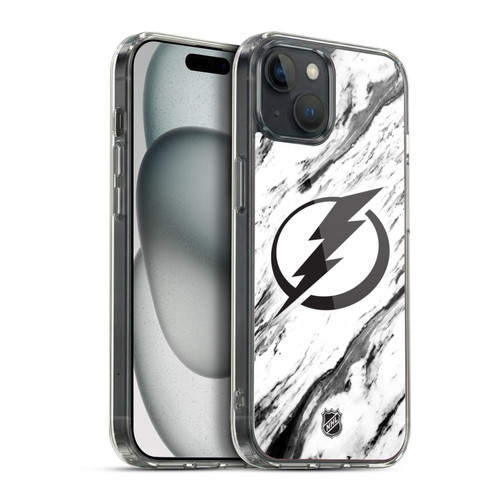 NHL Tampa Bay Lightning Marble Soft Gel Case for Apple iPhone 15 Plus