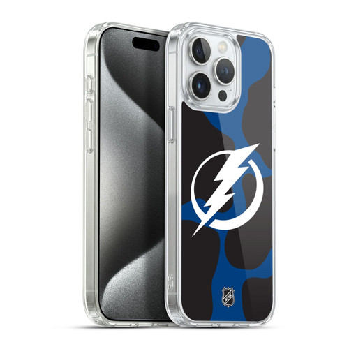 NHL Tampa Bay Lightning Cow Pattern Soft Gel Case for Apple iPhone 15 Pro Max