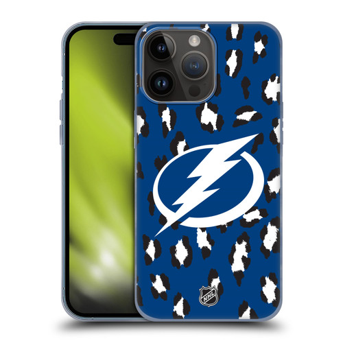 NHL Tampa Bay Lightning Leopard Patten Soft Gel Case for Apple iPhone 15 Pro Max