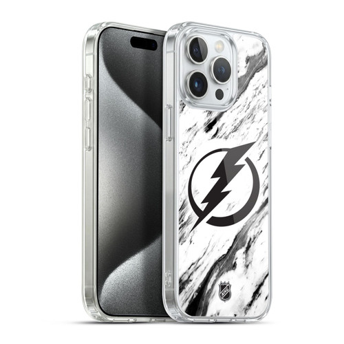 NHL Tampa Bay Lightning Marble Soft Gel Case for Apple iPhone 15 Pro Max