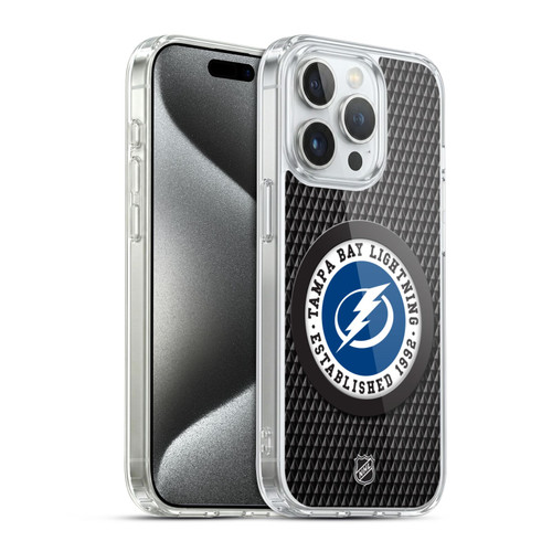 NHL Tampa Bay Lightning Puck Texture Soft Gel Case for Apple iPhone 15 Pro