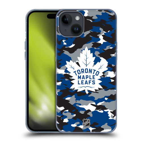 NHL Toronto Maple Leafs Camouflage Soft Gel Case for Apple iPhone 15 Plus