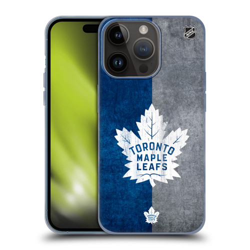 NHL Toronto Maple Leafs Half Distressed Soft Gel Case for Apple iPhone 15 Pro