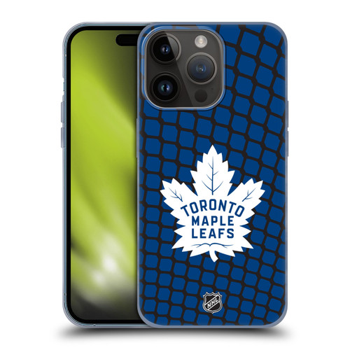 NHL Toronto Maple Leafs Net Pattern Soft Gel Case for Apple iPhone 15 Pro