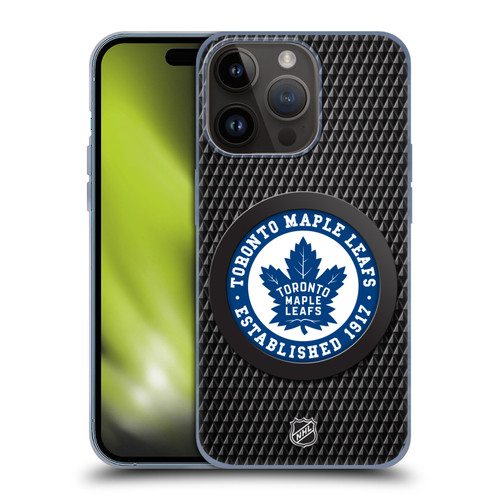 NHL Toronto Maple Leafs Puck Texture Soft Gel Case for Apple iPhone 15 Pro