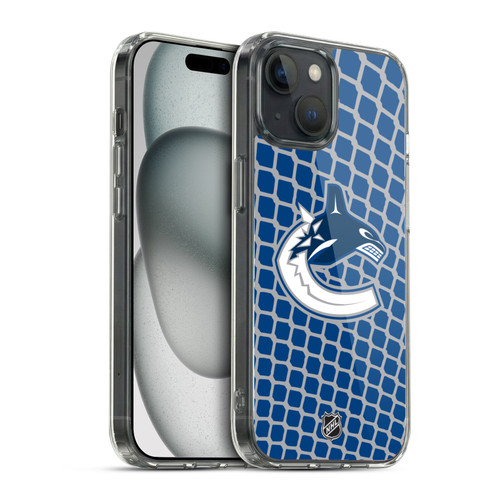NHL Vancouver Canucks Net Pattern Soft Gel Case for Apple iPhone 15 & MagSafe