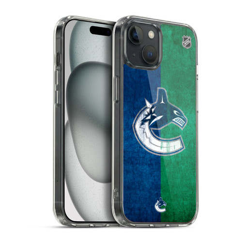 NHL Vancouver Canucks Half Distressed Soft Gel Case for Apple iPhone 15 Plus & MagSafe