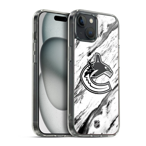 NHL Vancouver Canucks Marble Soft Gel Case for Apple iPhone 15 Plus & MagSafe