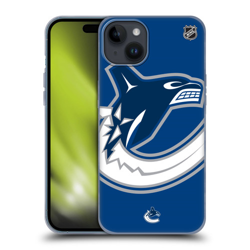 NHL Vancouver Canucks Oversized Soft Gel Case for Apple iPhone 15 Plus