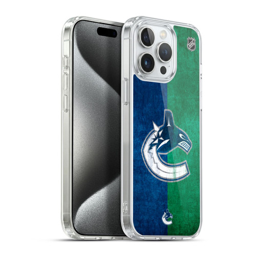 NHL Vancouver Canucks Half Distressed Soft Gel Case for Apple iPhone 15 Pro Max & MagSafe
