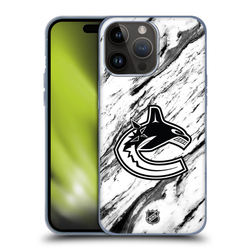 NHL Vancouver Canucks Marble Soft Gel Case for Apple iPhone 15 Pro Max