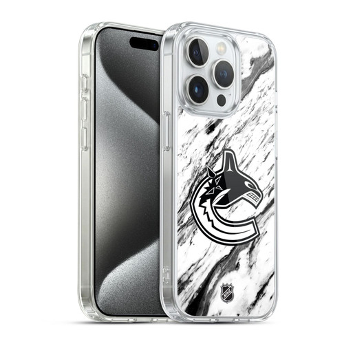 NHL Vancouver Canucks Marble Soft Gel Case for Apple iPhone 15 Pro & MagSafe