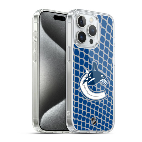 NHL Vancouver Canucks Net Pattern Soft Gel Case for Apple iPhone 15 Pro & MagSafe