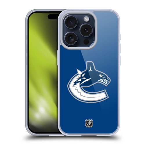 NHL Vancouver Canucks Plain Soft Gel Case for Apple iPhone 15 Pro