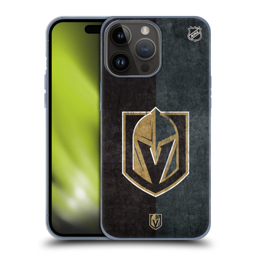 NHL Vegas Golden Knights Half Distressed Soft Gel Case for Apple iPhone 15 Pro Max