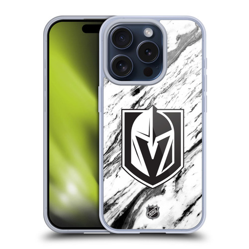 NHL Vegas Golden Knights Marble Soft Gel Case for Apple iPhone 15 Pro