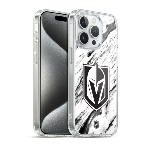 NHL Vegas Golden Knights Marble Soft Gel Case for Apple iPhone 15 Pro