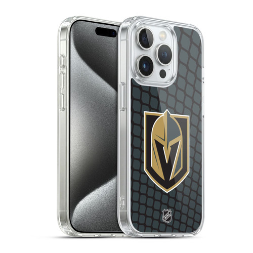 NHL Vegas Golden Knights Net Pattern Soft Gel Case for Apple iPhone 15 Pro