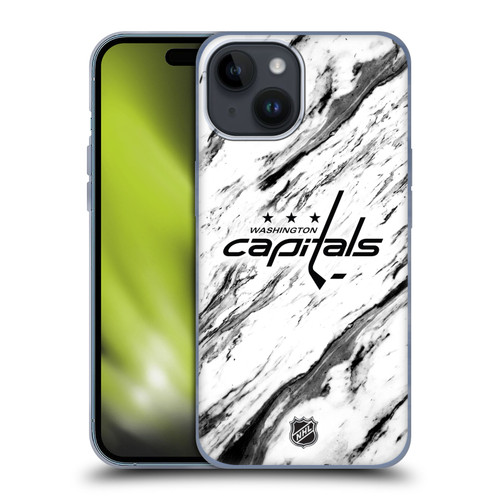 NHL Washington Capitals Marble Soft Gel Case for Apple iPhone 15