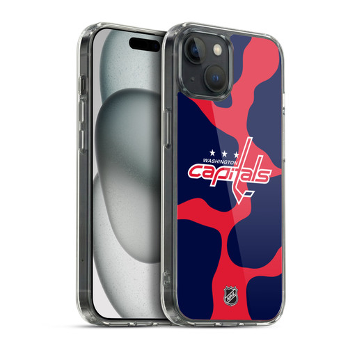 NHL Washington Capitals Cow Pattern Soft Gel Case for Apple iPhone 15 Plus