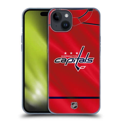 NHL Washington Capitals Jersey Soft Gel Case for Apple iPhone 15 Plus