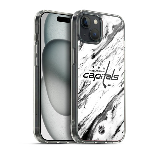 NHL Washington Capitals Marble Soft Gel Case for Apple iPhone 15 Plus
