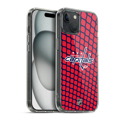 NHL Washington Capitals Net Pattern Soft Gel Case for Apple iPhone 15 Plus