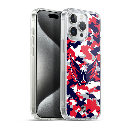 NHL Washington Capitals Camouflage Soft Gel Case for Apple iPhone 15 Pro Max