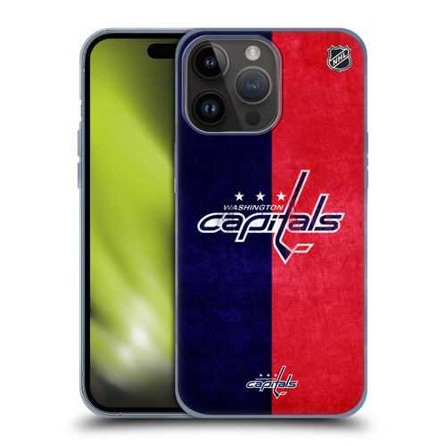 NHL Washington Capitals Half Distressed Soft Gel Case for Apple iPhone 15 Pro Max