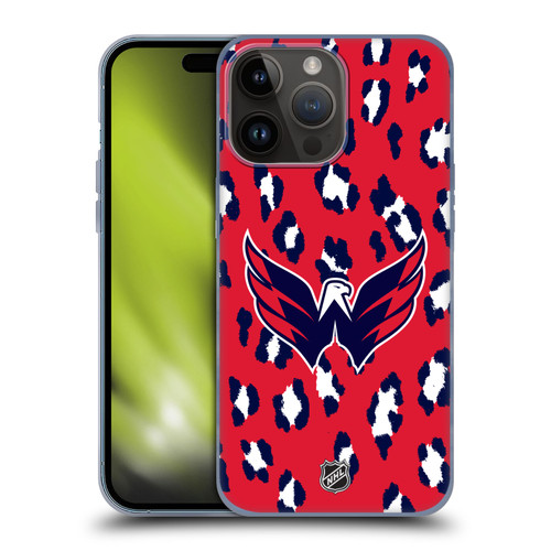 NHL Washington Capitals Leopard Patten Soft Gel Case for Apple iPhone 15 Pro Max