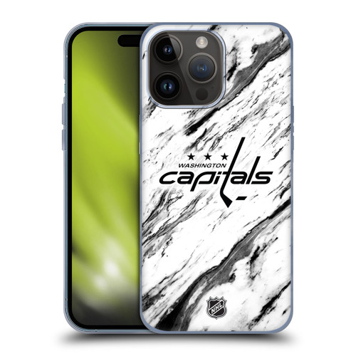 NHL Washington Capitals Marble Soft Gel Case for Apple iPhone 15 Pro Max