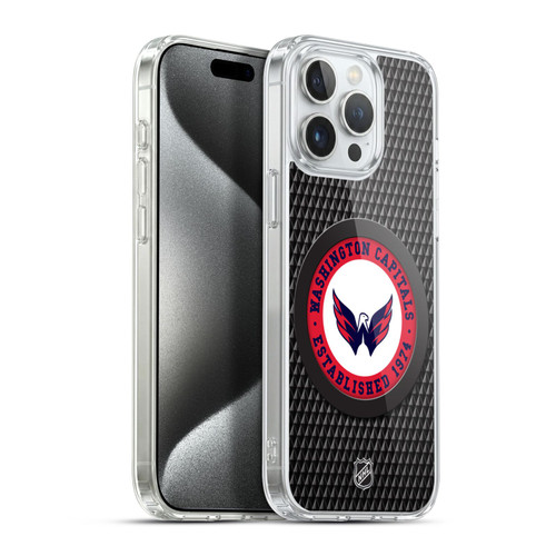NHL Washington Capitals Puck Texture Soft Gel Case for Apple iPhone 15 Pro Max