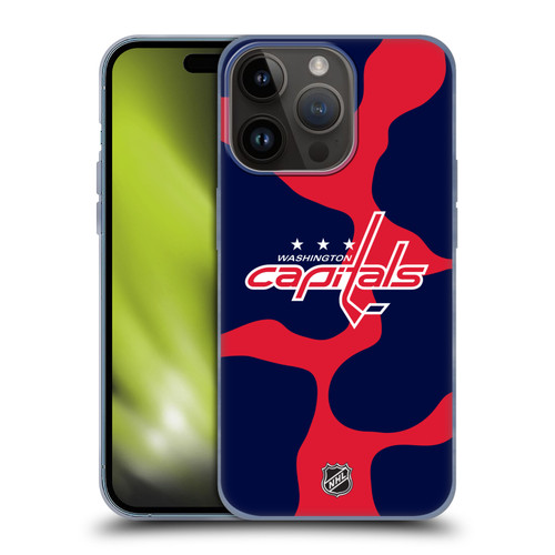 NHL Washington Capitals Cow Pattern Soft Gel Case for Apple iPhone 15 Pro