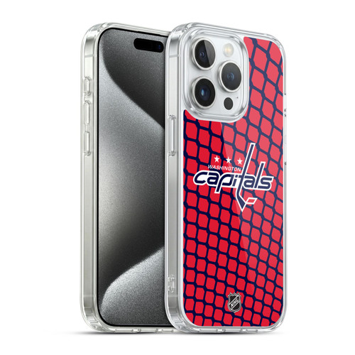 NHL Washington Capitals Net Pattern Soft Gel Case for Apple iPhone 15 Pro