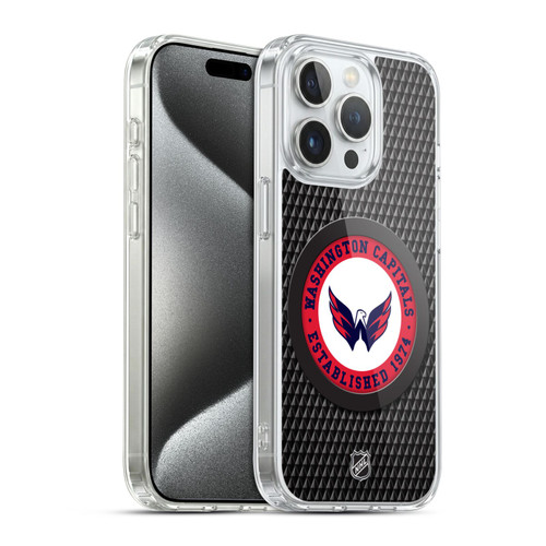 NHL Washington Capitals Puck Texture Soft Gel Case for Apple iPhone 15 Pro