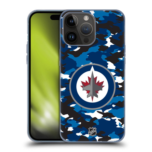 NHL Winnipeg Jets Camouflage Soft Gel Case for Apple iPhone 15 Pro Max