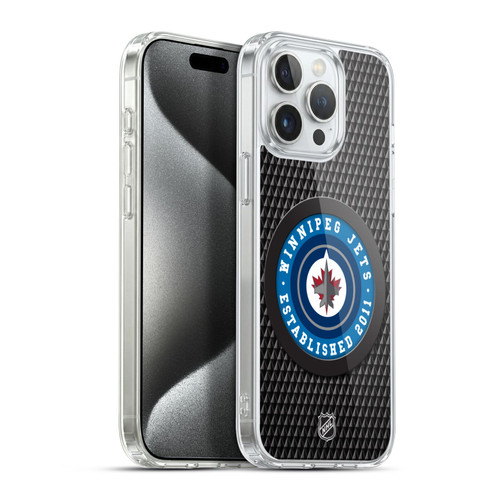 NHL Winnipeg Jets Puck Texture Soft Gel Case for Apple iPhone 15 Pro Max & MagSafe