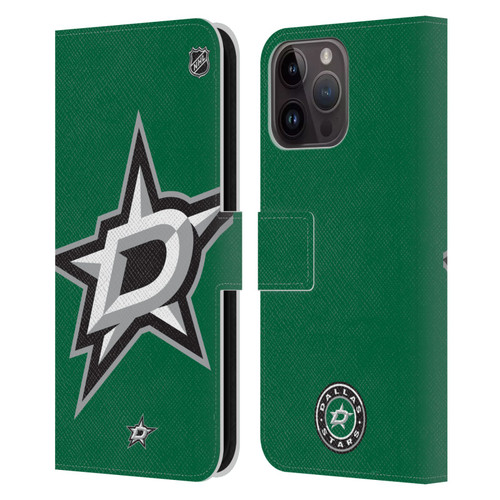 NHL Dallas Stars Oversized Leather Book Wallet Case Cover For Apple iPhone 15 Pro Max