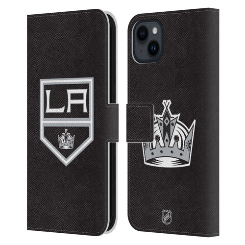 NHL Los Angeles Kings Plain Leather Book Wallet Case Cover For Apple iPhone 15 Plus