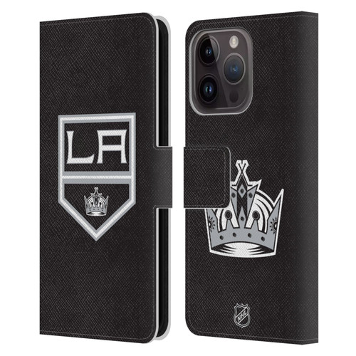 NHL Los Angeles Kings Plain Leather Book Wallet Case Cover For Apple iPhone 15 Pro