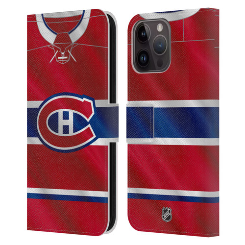 NHL Montreal Canadiens Jersey Leather Book Wallet Case Cover For Apple iPhone 15 Pro Max