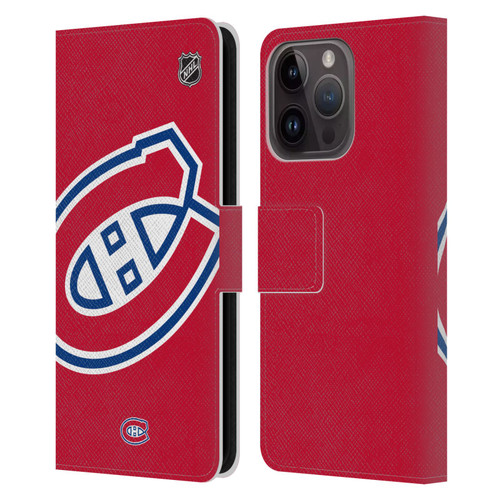 NHL Montreal Canadiens Oversized Leather Book Wallet Case Cover For Apple iPhone 15 Pro