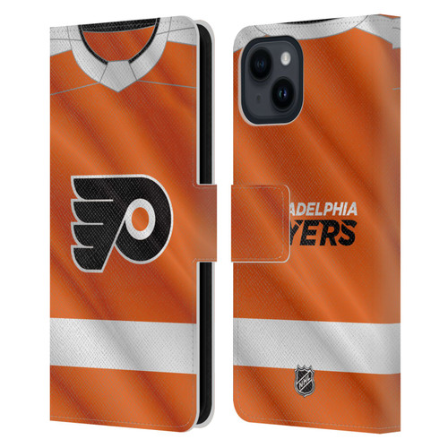 NHL Philadelphia Flyers Jersey Leather Book Wallet Case Cover For Apple iPhone 15