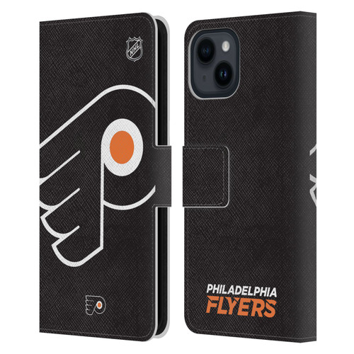 NHL Philadelphia Flyers Oversized Leather Book Wallet Case Cover For Apple iPhone 15