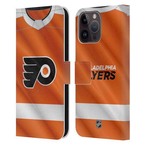 NHL Philadelphia Flyers Jersey Leather Book Wallet Case Cover For Apple iPhone 15 Pro Max