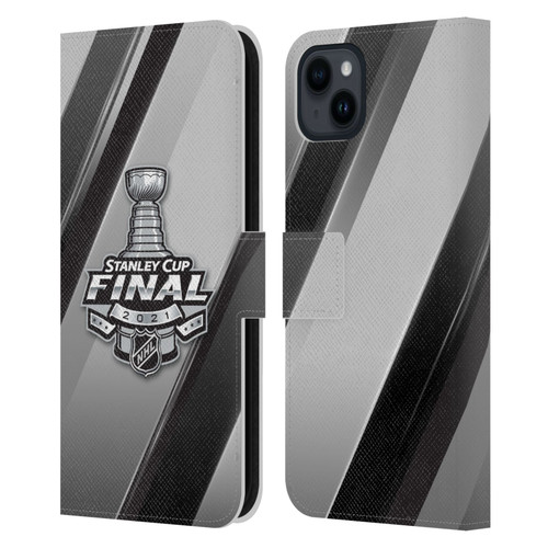 NHL 2021 Stanley Cup Final Stripes 2 Leather Book Wallet Case Cover For Apple iPhone 15 Plus