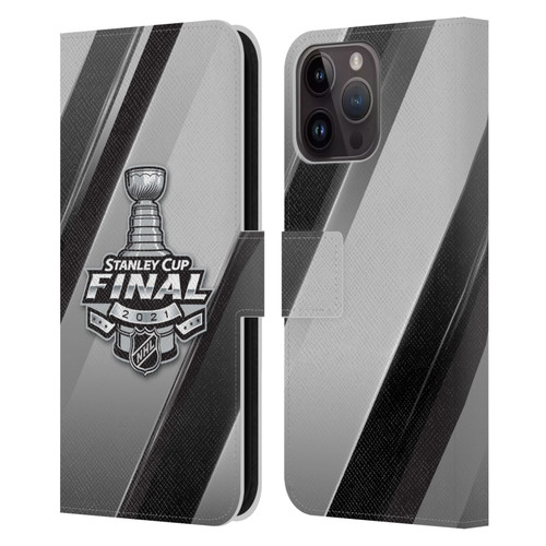 NHL 2021 Stanley Cup Final Stripes 2 Leather Book Wallet Case Cover For Apple iPhone 15 Pro Max