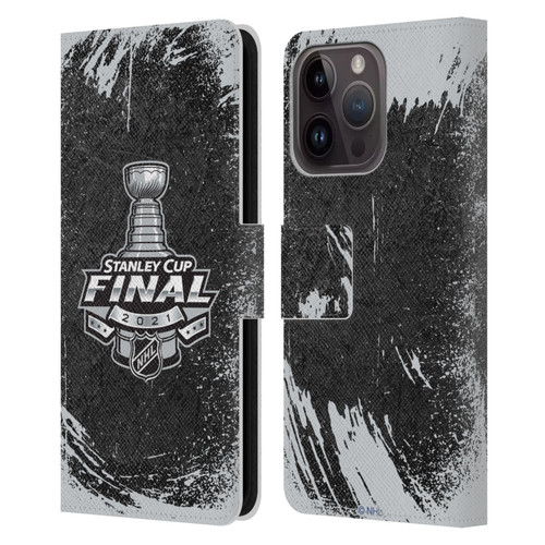 NHL 2021 Stanley Cup Final Distressed Leather Book Wallet Case Cover For Apple iPhone 15 Pro